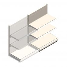 Wandregal Tego 1400x1000x570 mm (hxbxt) 3 Ebenen RAL9001 Anbauregal