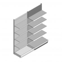 Wandregal Tego 2200x1000x470 mm (hxbxt) 5 Ebenen RAL9006 Anbauregal