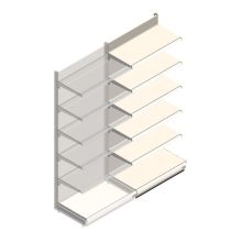 Wandregal Tego 2400x1000x570 mm (hxbxt) 6 Ebenen RAL9001 Anbauregal