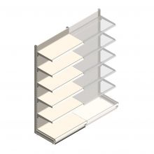 Wandregal Tego 2400x1000x570 mm (hxbxt) 6 Ebenen RAL9001 Anfangsregal