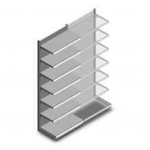 Wandregal Tego 2800x1000x570 mm (hxbxt) 7 Ebenen RAL9006 Anfangsregal