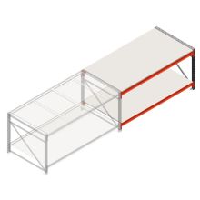 Arbeitstisch Weitspannregal zweilagig Anbauregal 1905x1000x900 mm (lxtxh) vormontierte Rahmen