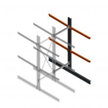 Schwere Kragarmregal doppelseitig 3000x1000x1200mm (hxbxt) 2 Ebenen Anbauregal