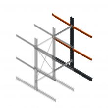 Schwerlast-Kragarmregal doppelseitig 3000x1200x1200mm (hxbxt) 2 Ebenen Anbauregal