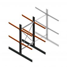 Schweres Kragarmregal doppelseitig 3000x1500x1200mm (hxbxt) 2 Ebenen Anfangsregal
