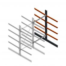 Schweres Kragarmregal doppelseitig 3000x1500x1200mm (hxbxt) 4 Ebenen Anbauregal