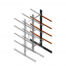 Schweres Kragarmregal doppelseitig 4000x1000x1200mm (hxbxt) 4 Ebenen Anbauregal