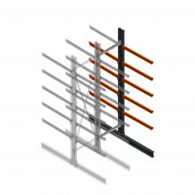 Schweres Kragarmregal doppelseitig 4000x1000x1200mm (hxbxt) 5 Ebenen Anbauregal