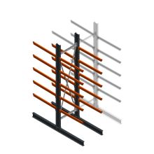 Schweres Kragarmregal beidseitig 4000x1000x1200 mm (HxBxT) 5 Ebenen Grundregal