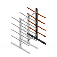 Schwerlast-Kragarmregal doppelseitig 4000x1200x1200mm (hxbxt) 4 Ebenen Anbauregal