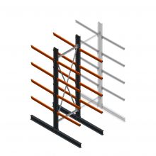 Schwere Kragarmregal doppelseitig 4000x1200x1200mm (hxbxt) 4 Ebenen Anfangsregal