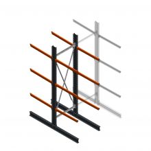 Schweres Kragarmregal beidseitig 4000x1200x1200mm (hxbxt) 3 Ebenen Anfangsregal