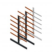 Schwerlast-Kragarmregal beidseitig 4000x1200x1200mm (hxbxt) 5 Ebenen Anfangsregal