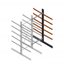 Schweres Kragarmregal doppelseitig 4000x1500x1200mm (hxbxt) 5 Ebenen Anbauregal