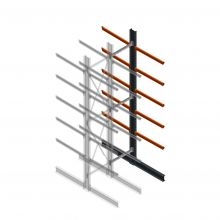 Schweres Kragarmregal beidseitig 5000x1000x1200mm (hxbxt) 5 Ebenen Anbauregal
