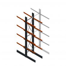 Schweres Kragarmregal doppelseitig 5000x1000x1200mm (hxbxt) 4 Ebenen Anfangsregal