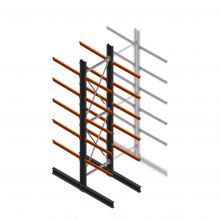 Schweres Kragarmregal doppelseitig 5000x1200x1200mm (hxbxt) 5 Ebenen Anfangsregal
