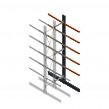 Schweres Kragarmregal doppelseitig 5000x800x1200mm (hxbxt) 5 Ebenen Anbauregal