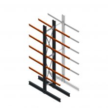 Schweres Kragarmregal beidseitig 5000x800x1200mm (hxbxt) 5 Ebenen Anfangsregal