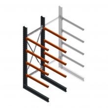 Schweres Kragarmregal einseitig 3000x1000x1000mm (hxbxt) 4 Ebenen Anfangsregal