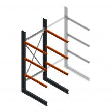 Schweres Kragarmregal einseitig 3000x1200x1200mm (hxbxt) 3 Ebenen Anfangsregal