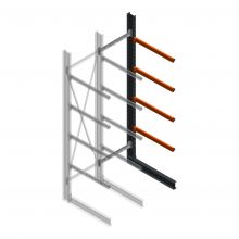 Schweres Kragarmregal einseitig 4000x1000x1500mm (hxbxt) 4 Ebenen Anbauregal