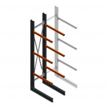 Schwere Kragarmregal einseitig 4000x800x1000mm (hxbxt) 3 Ebenen Anfangsregal