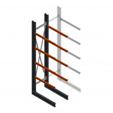 Schwerlast-Kragarmregal einseitig 4000x800x1000mm (hxbxt) 4 Ebenen Anfangsregal