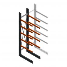 Schwere Kragarmregal einseitig 4000x800x1000mm (hxbxt) 5 Ebenen Anfangsregal