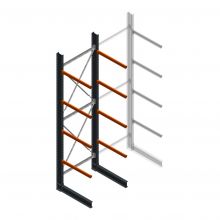 Schwere Kragarmregal einseitig 5000x1500x1000mm (hxbxt) 4 Ebenen Anfangsregal