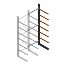 Schweres Kragarmregal einseitig 5000x1500x1000mm (hxbxt) 6 Ebenen Anbauregal