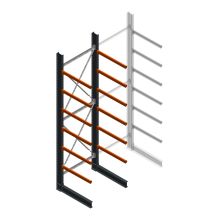 Schweres einseitiges Kragarmregal 5000x1500x1500 mm (HxBxT) 6 Ebenen Grundregal