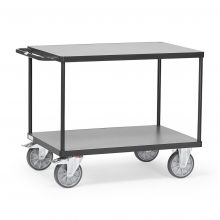 Schwerer Tischwagen 600 kg mit 2 Holzetagen 1000x600 anthrazit