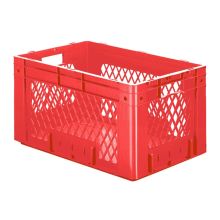 Schwere stapelbare Transportbox VTK1 600x400x320 mm (lxbxh) rot