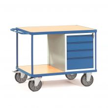 Schwerer Werkstattwagen 600 kg mit 4 Schubladen und 2 Ladeflächen 1050x700 mm