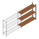 Weitspannregal Kimer 2250x2400x600 mm (hxbxt) 3 Ebenen Anbauregal mit vormontierten Rahmen