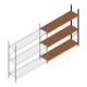 Weitspannregal Kimer 2500x2400x600 mm (hxbxt) 3 Ebenen Anbauregal mit vormontierten Rahmen