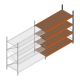 Weitspannregal Kimer 2500x2400x1000 mm (hxbxt) 4 Ebenen Anbauregal mit vormontierten Rahmen
