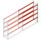 Palettenregal AR T2 4000x3600x1100mm (hxbxt) 4 Ebenen 3004kg/Ebene Anbauregal