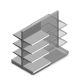 Gondola Tego Ladenregal 1800x1000x570 mm (hxbxt) 4 Ebenen RAL9006 Anfangsregal