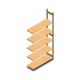 Hölzernes Fachbodenregal BT Euro 2400x1170x400 mm (hxbxt) 5 Ebenen Anbauregal