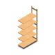 Holzfachbodenregal BT Euro 2400x1170x500 mm (hxbxt) 5 Ebenen Anbauregal