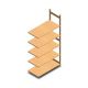 Hölzernes Fachbodenregal BT Euro 2400x1170x600 mm (hxbxt) 5 Ebenen Anbauregal