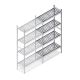 Hygienisches Regal 6611 1800x780x360 mm (HxBxT) 4 Ebenen Anbauregal