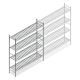 Hygienisches Regal 6811 1800x1080x360 mm (HxBxT) 4 Ebenen Grundregal