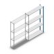 Fachbodenregal Medium Duty 2000x1300x300 mm (HxBxT) 4 Ebenen blau Anbauregal