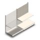 Wandregal mit Perforation Tego 1400x1000x570 mm (hxbxt) 2 Ebenen RAL9001 Anbauregal