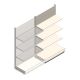 Wandregal Tego 1800x1000x470 mm (hxbxt) 4 Ebenen RAL9001 Anbauregal