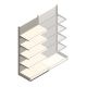 Wandregal Tego 2200x1000x570 mm (hxbxt) 5 Ebenen RAL9001 Anfangsregal