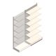 Wandleistenregal Tego 2400x1000x470 mm (hxbxt) 6 Ebenen RAL9001 Anbauregal